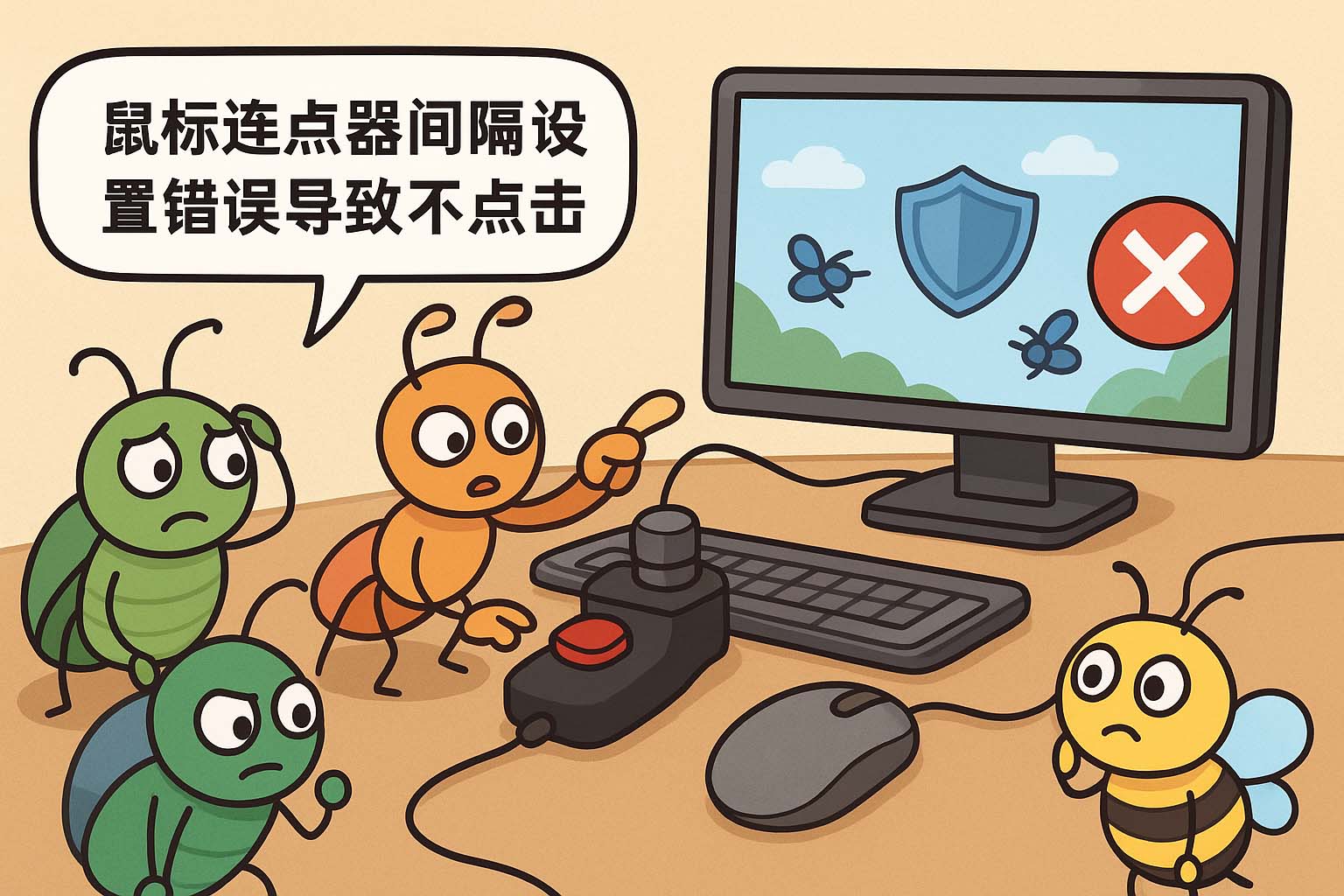 鼠标连点器间隔设置错误导致不点击