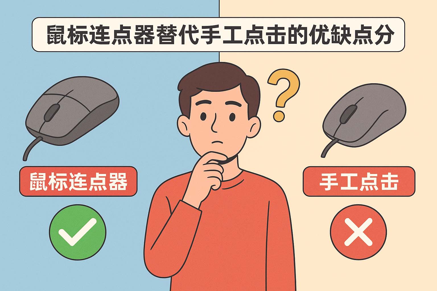 鼠标连点器替代手工点击的优缺点分析
