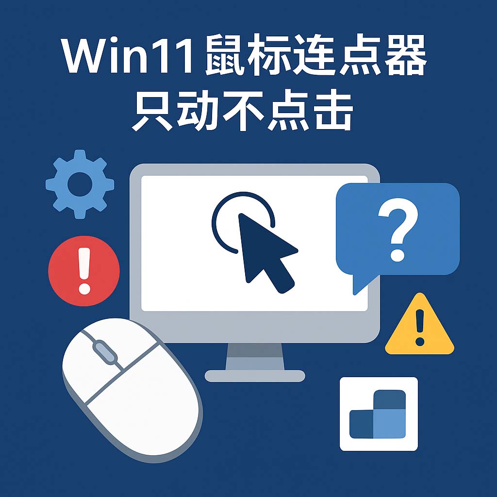 Win11鼠标连点器只移动不点击怎么办?