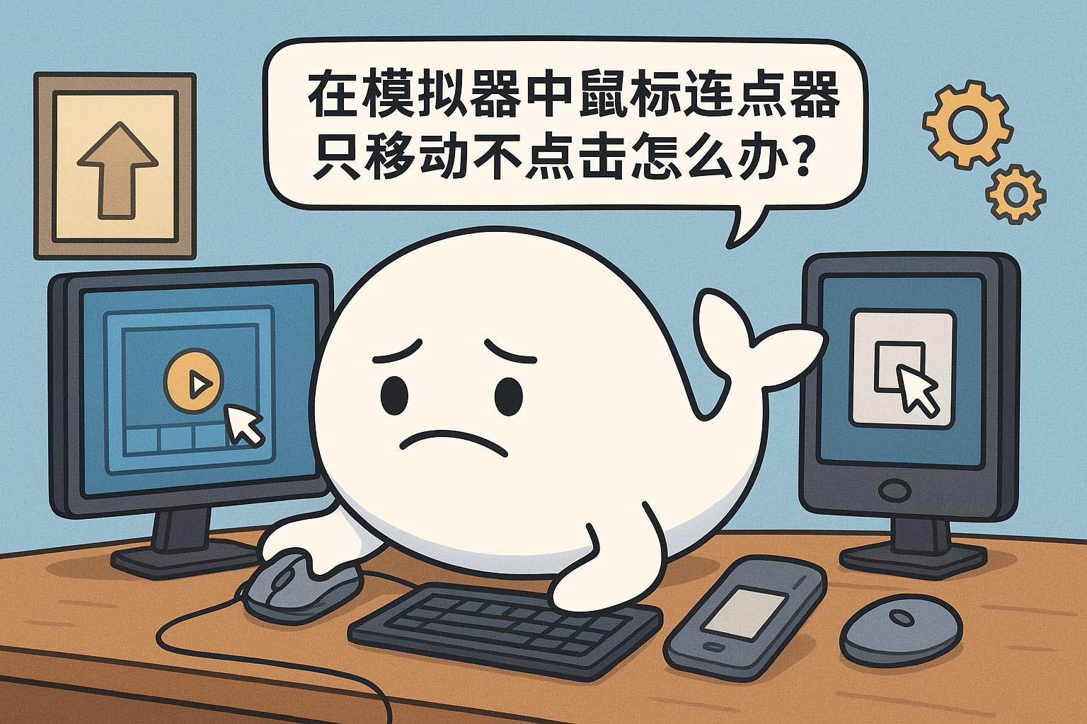 在模拟器中鼠标连点器只移动不点击怎么办?