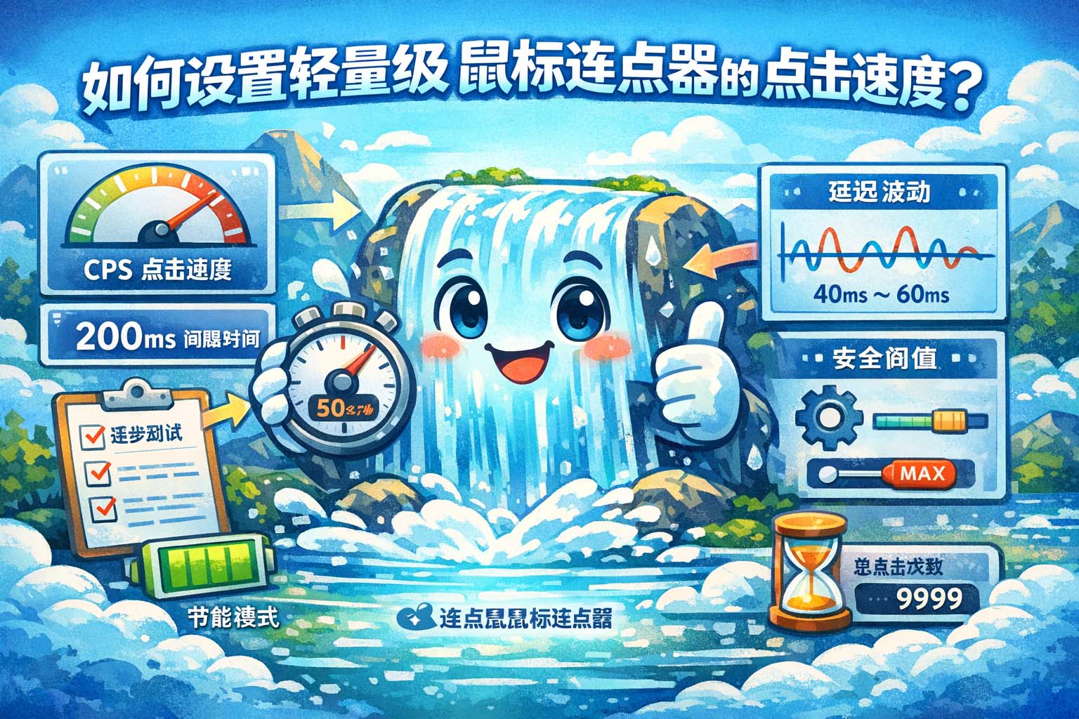 如何设置轻量级鼠标连点器的点击速度?