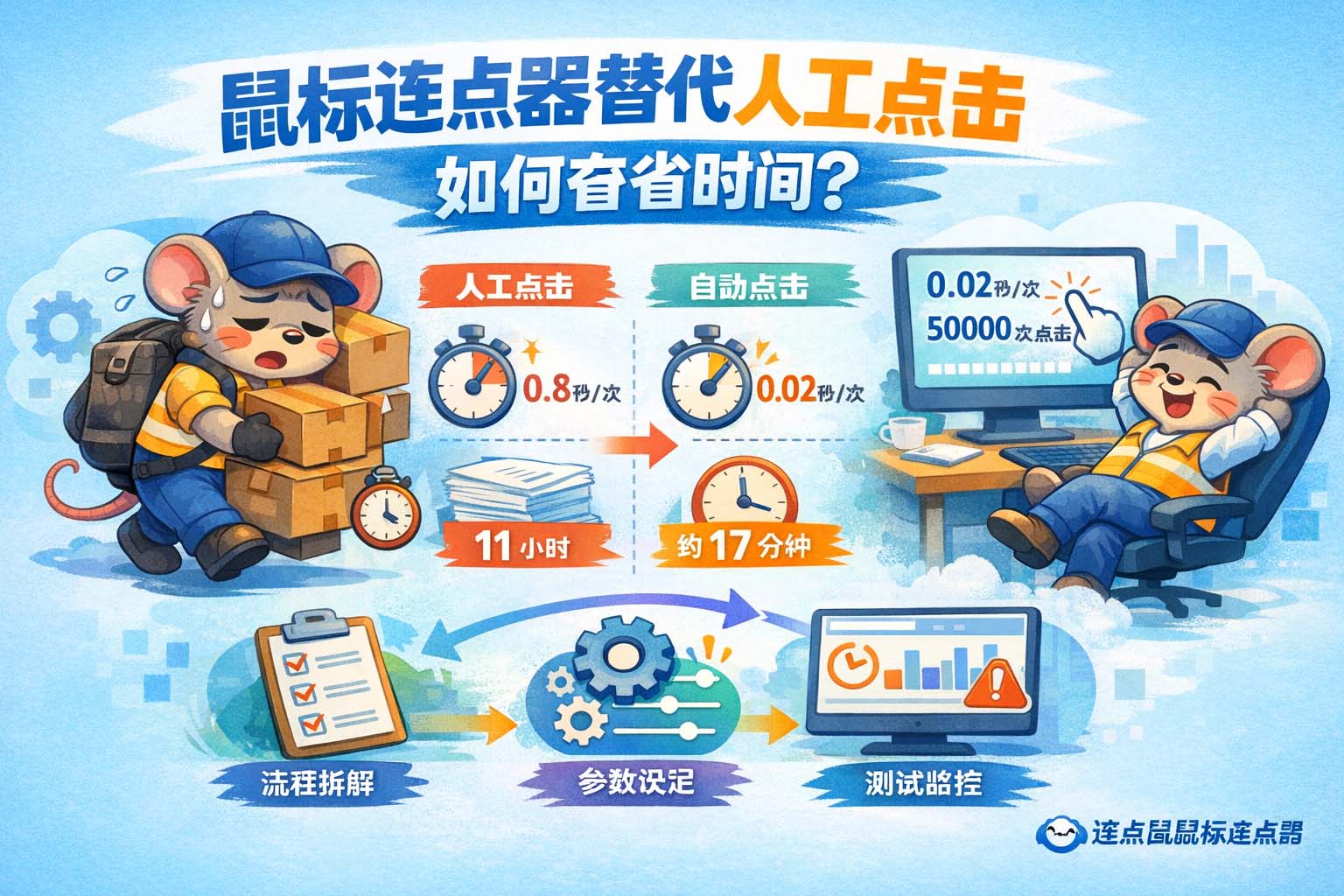 鼠标连点器替代人工点击如何节省时间?