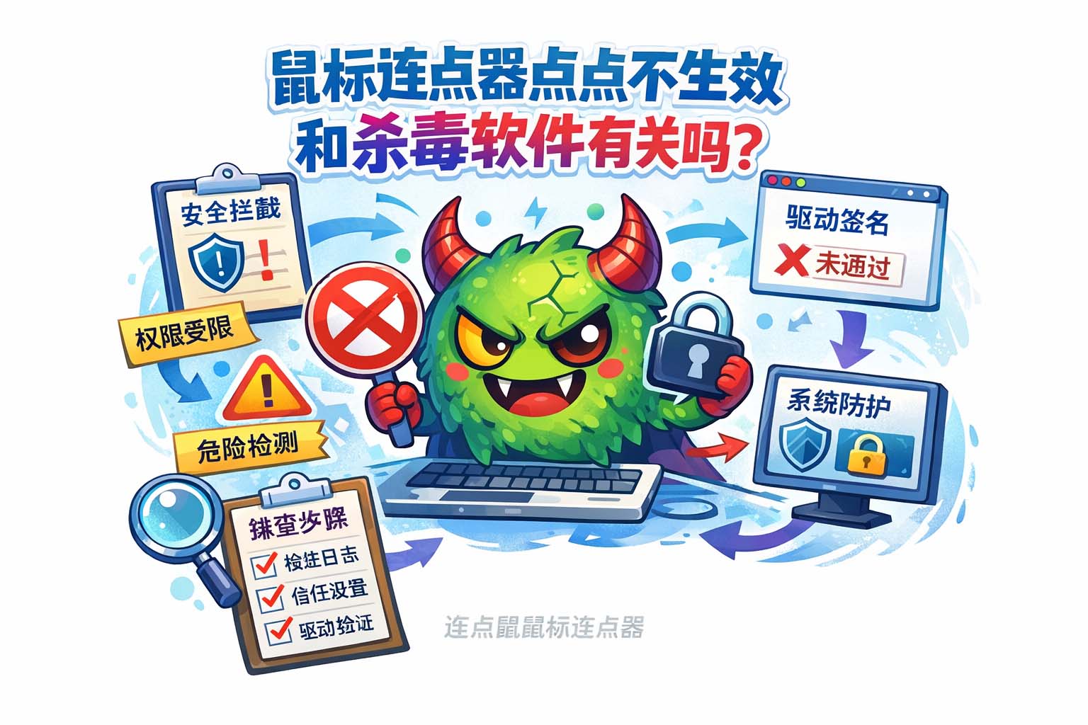 鼠标连点器点击不生效和杀毒软件有关吗?