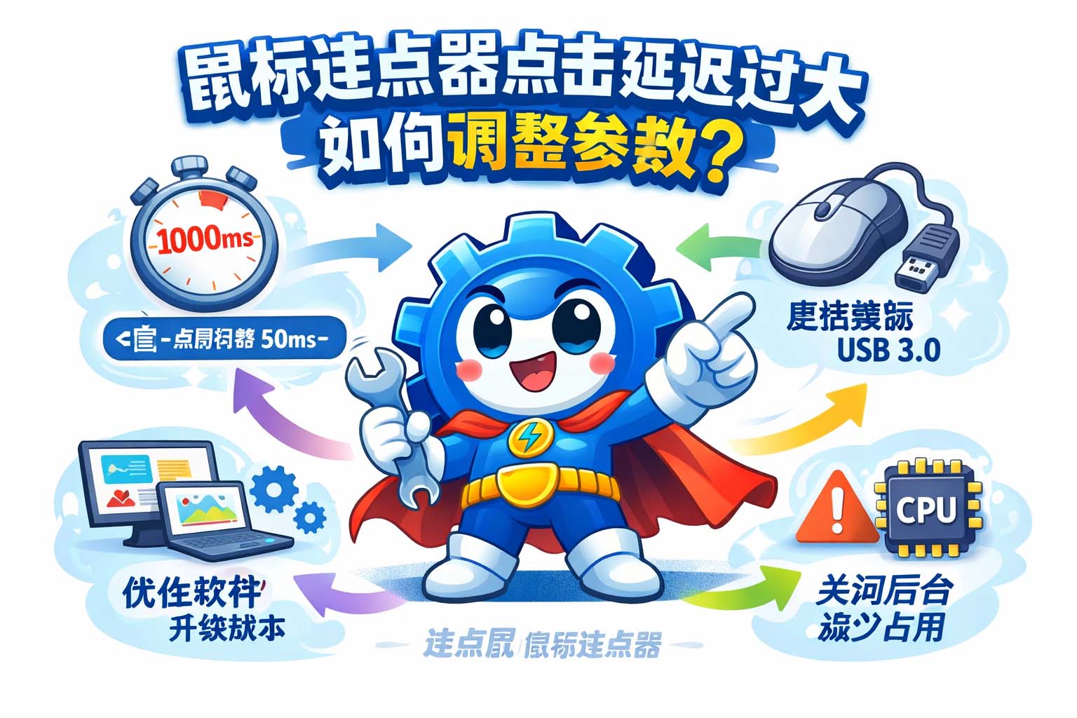 鼠标连点器点击延迟过大如何调整参数?